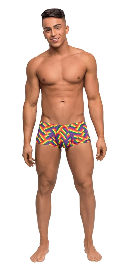 Female Sex Toys | Male Power Lingerie Pride Fest Contoured Pouch Mini Short Rainbow Female Sex Toys | Male Power Lingerie Pride Fest Contoured Pouch Mini Short Rainbow