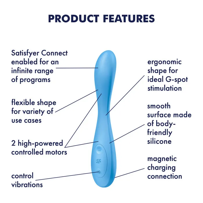 Vibrators | Satisfyer Satisfyer G-Spot Flex 4 - Blue USB Rechargeable Vibrator with App Control Vibrators | Satisfyer Satisfyer G-Spot Flex 4 - Blue USB Rechargeable Vibrator with App Control