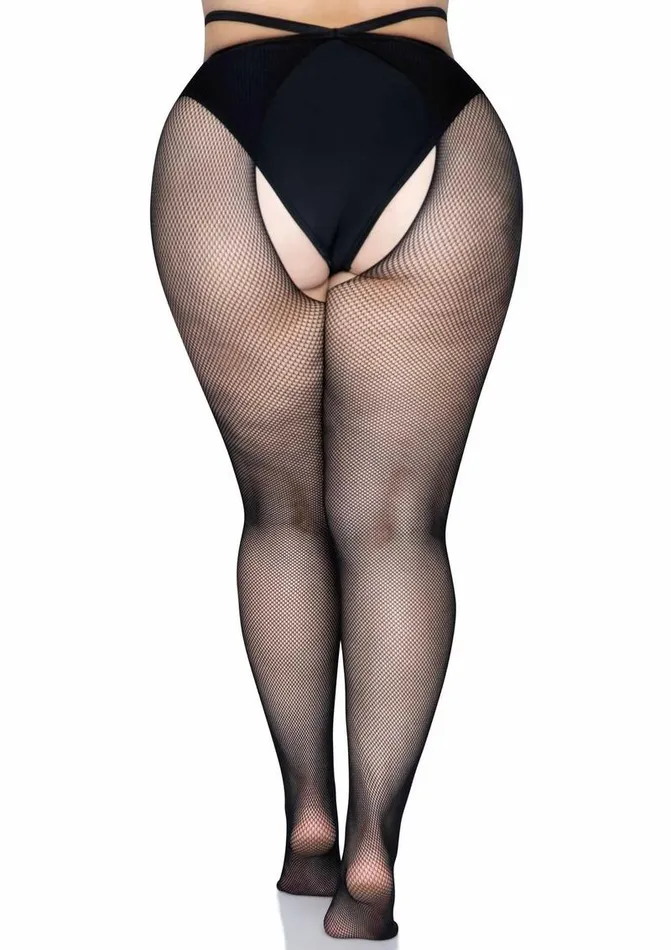 Leg Avenue Vibrators Leg Avenue Micro Net Strappy Waist Crotchless Tights