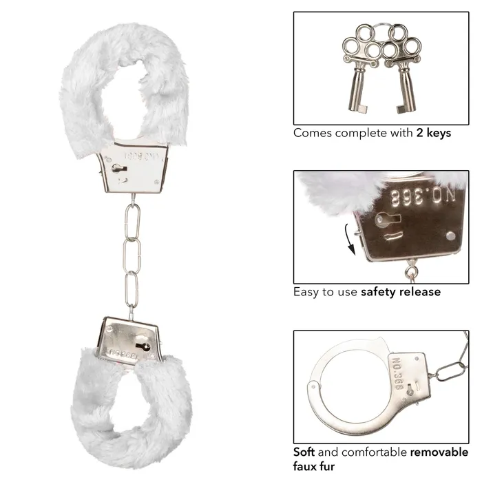 CalExotics Playful Furry Cuffs White Couples CalExotics Playful Furry Cuffs White Couples