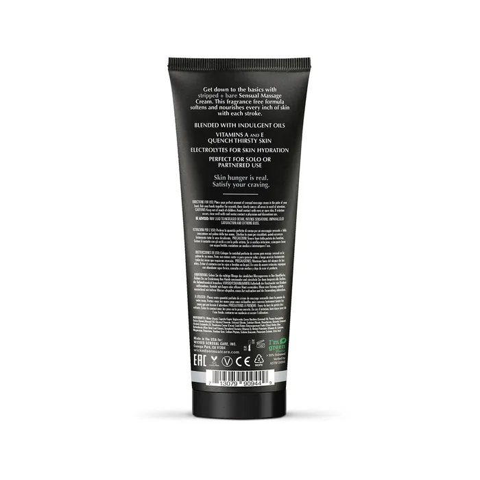 Wicked Massage Cream Stripped Bare 4oz Wicked Sensual Care Couples