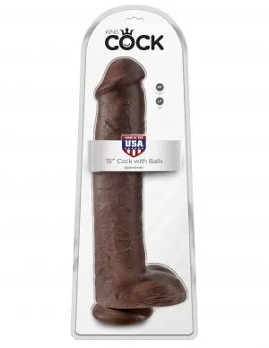 Dildos Pipedream Products King Cock 15 Cock WBalls Brown 