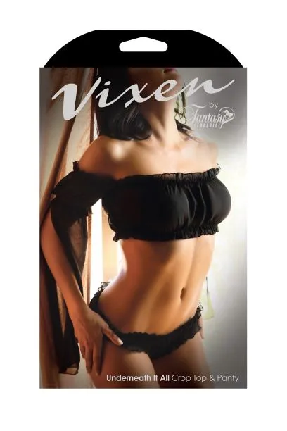 Underneath It All Crop Top Panty Fantasy Lingerie Female Sex Toys
