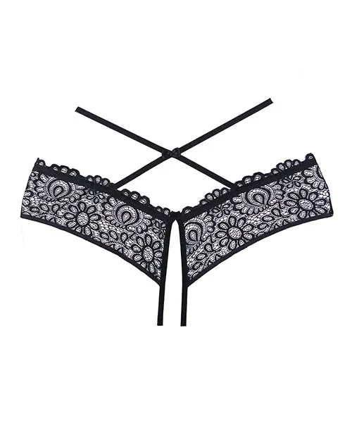 Allure Lingerie Anal Adore Crayzee Open Panty Wcriss Cross Waist Straps Lace Black Os Allure Lingerie Anal Adore Crayzee Open Panty Wcriss Cross Waist Straps Lace Black Os