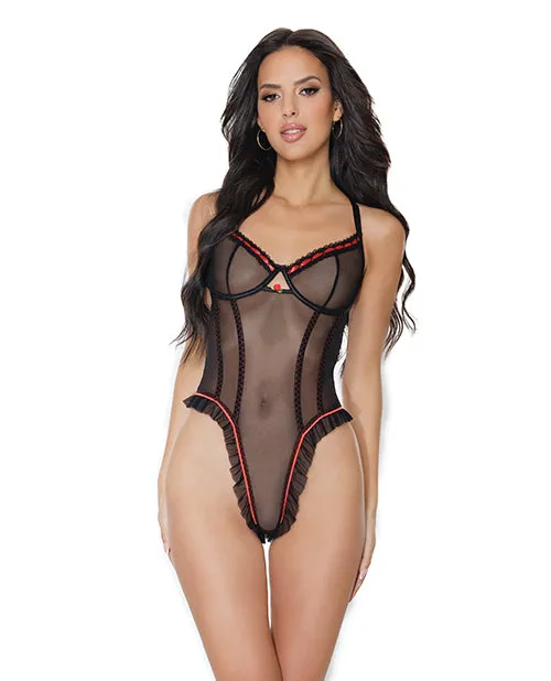 Stretch Mesh Underwire Teddy wRibbon Detail Coquette Vibrators Stretch Mesh Underwire Teddy wRibbon Detail Coquette Vibrators