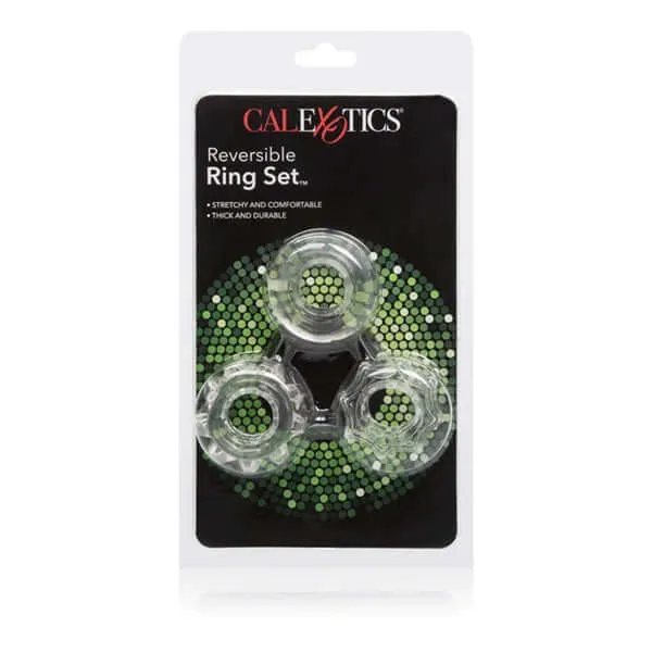 Anal California Exotic Novelties Reversible Ring Set Clear Versatile Erection Enhancers for Maximum Pleasure