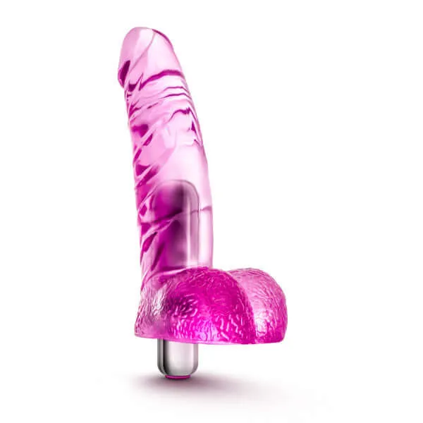 Blush Novelties Female Sex Toys Naturally Yours Vibrating Ding Dong Pink Realistic Dildo