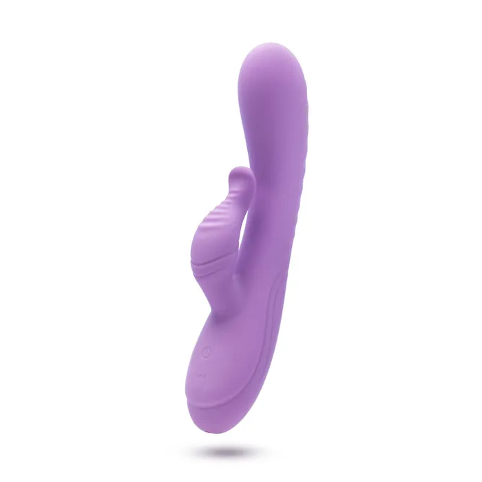 Blush Vibrators Blush Evelyn 8 Inch Rabbit With Dual Vibration Points In Purple 10 Powerful RumboTech Modes Made With UltraSoft Liquid Silicone