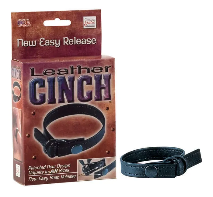 California Exotic Novelties Leather Cinch Adjustable Cock Ring with Quick Release Male Sex Toys California Exotic Novelties Leather Cinch Adjustable Cock Ring with Quick Release Male Sex Toys