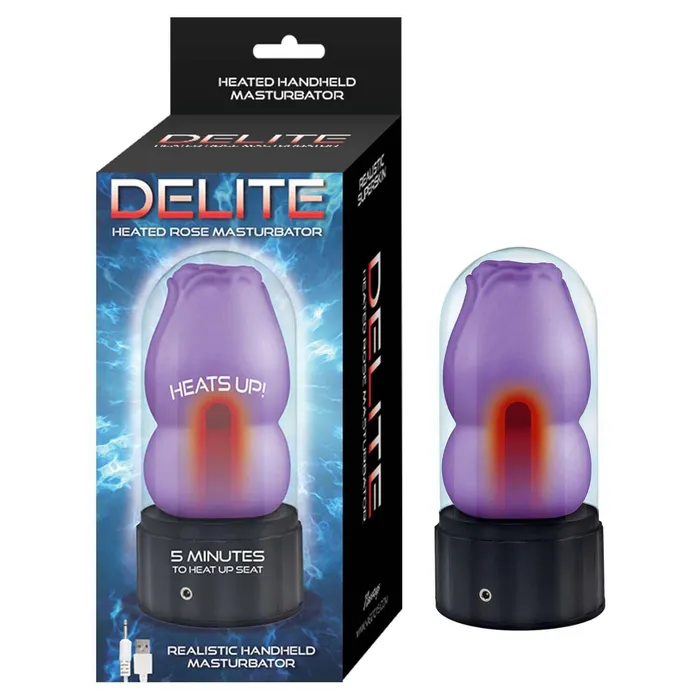 Delite Heated Rose Masturbator Purple Realistic Handheld Pleasure with Warming Function Nasstoys Male Sex Toys Delite Heated Rose Masturbator Purple Realistic Handheld Pleasure with Warming Function Nasstoys Male Sex Toys