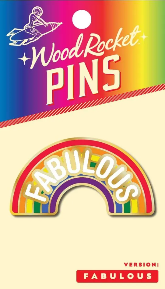 Fabulous Enamel Pin Gold with LGBTQ Rainbow Design Fun Vibrant Accessory Wood Rocket Female Sex Toys Fabulous Enamel Pin Gold with LGBTQ Rainbow Design Fun Vibrant Accessory Wood Rocket Female Sex Toys