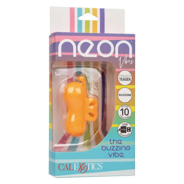 Female Sex Toys California Exotic Novelties Neon Vibes The Buzzing Vibe Ergonomic Finger Teaser with 10 Functions