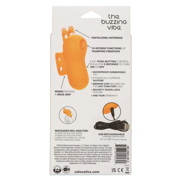 Female Sex Toys California Exotic Novelties Neon Vibes The Buzzing Vibe Ergonomic Finger Teaser with 10 Functions