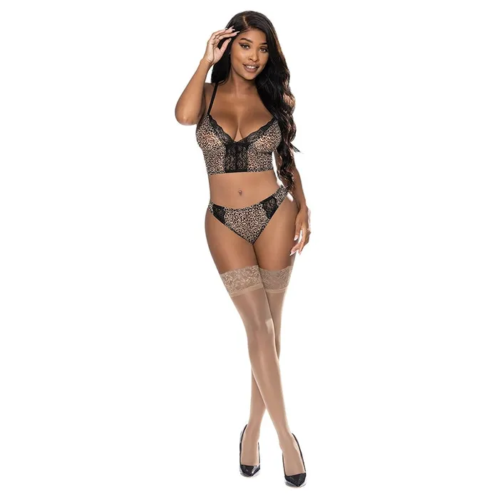 MAGIC SILK Female Sex Toys Magic Silk Bra Hipster PantyLeopard SMBoxed