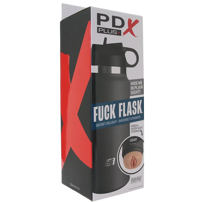 Male Sex Toys PDX Plus Grey Fck Flask Discreet Stroker in Light Pipedream