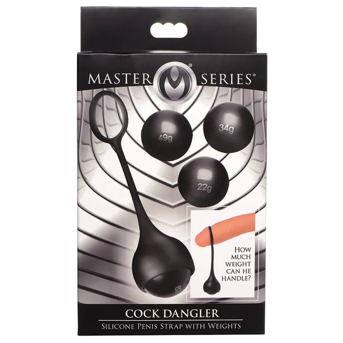 Male Sex Toys XR Brands Master Series Cock Dangler Silicone Penis Strap with Weights Male Sex Toys XR Brands Master Series Cock Dangler Silicone Penis Strap with Weights