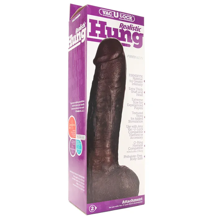 VacULock Dildos Hung 125 Inch VacULock Dildo in Brown